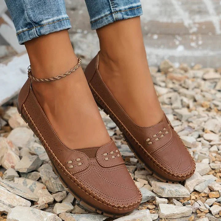 Faye | Perforated Slip-On Comfort Loafers
