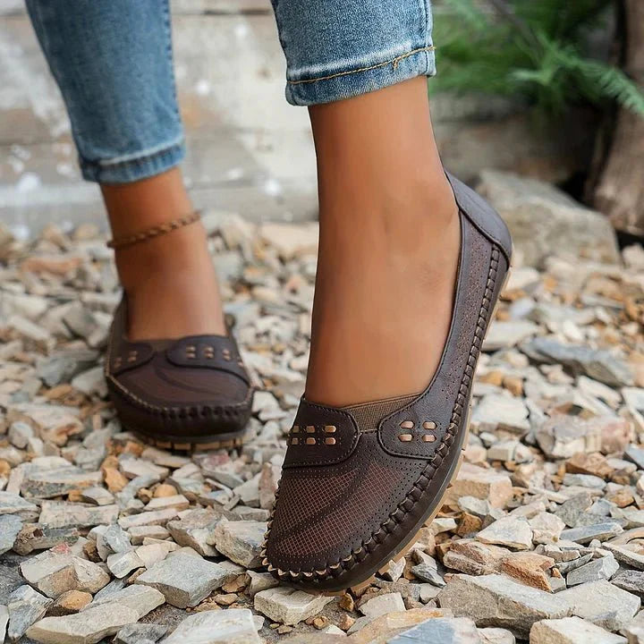Faye | Perforated Slip-On Comfort Loafers