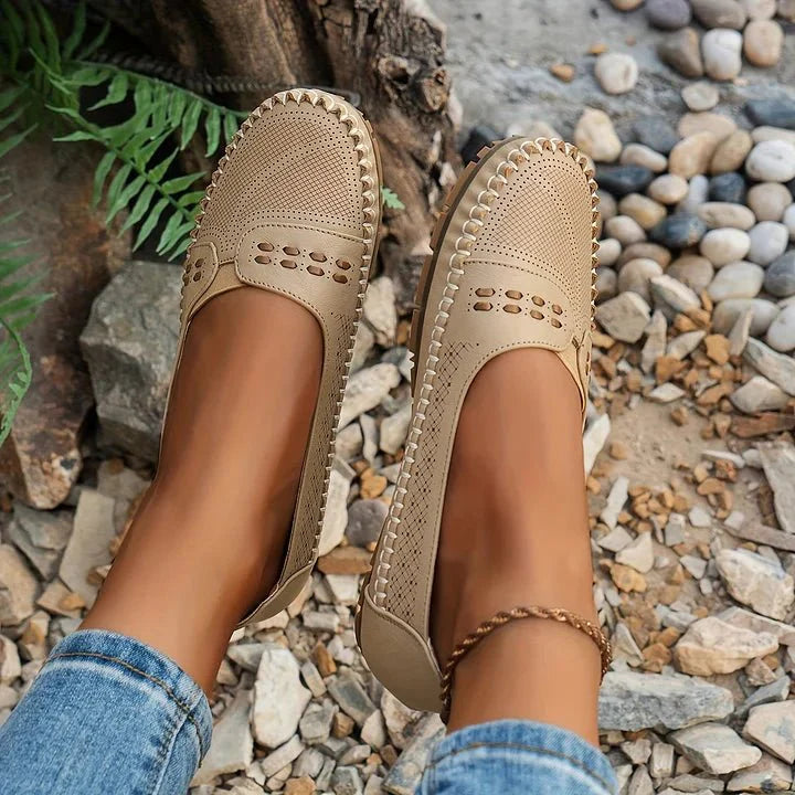 Faye | Perforated Slip-On Comfort Loafers