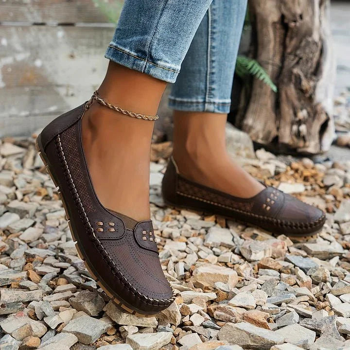Faye | Perforated Slip-On Comfort Loafers