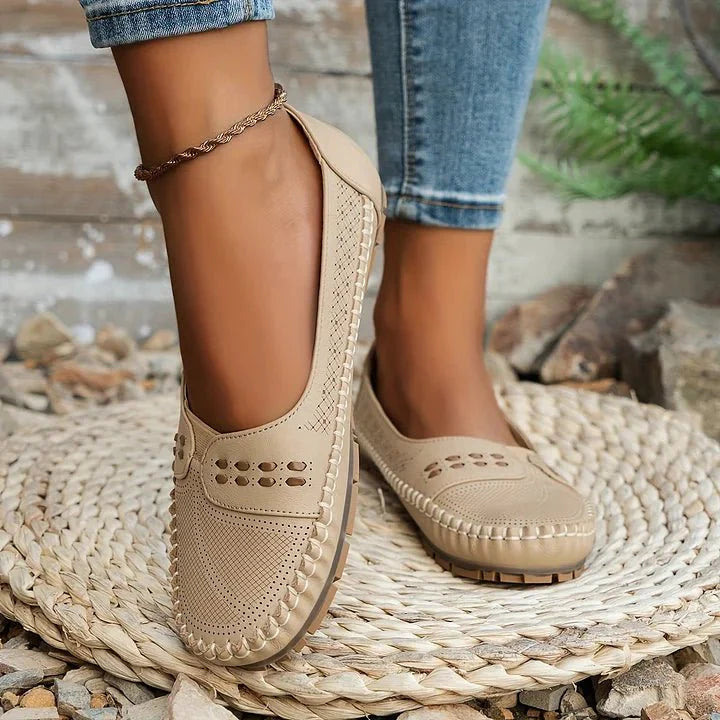 Faye | Perforated Slip-On Comfort Loafers