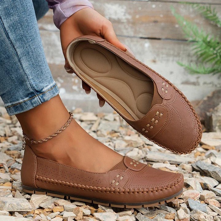 Faye | Perforated Slip-On Comfort Loafers